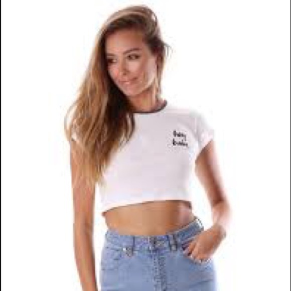 NWT MINKPINK Hey Babe Crop Tee, Sz XS/8 - Picture 2 of 2